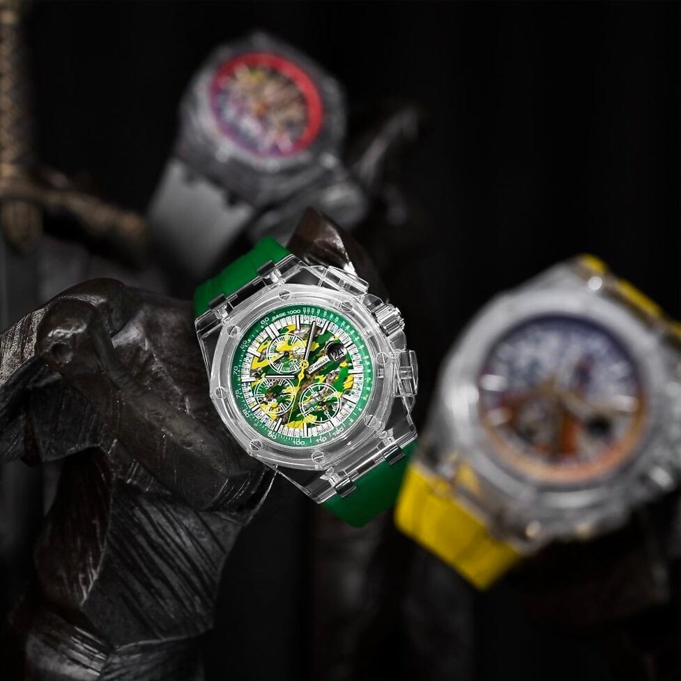 AET REMOULD AP Offshore CHAMELEON Sapphire Watch 蓝宝石爱彼 水晶皇家橡树离岸型 | WORLDTIMER