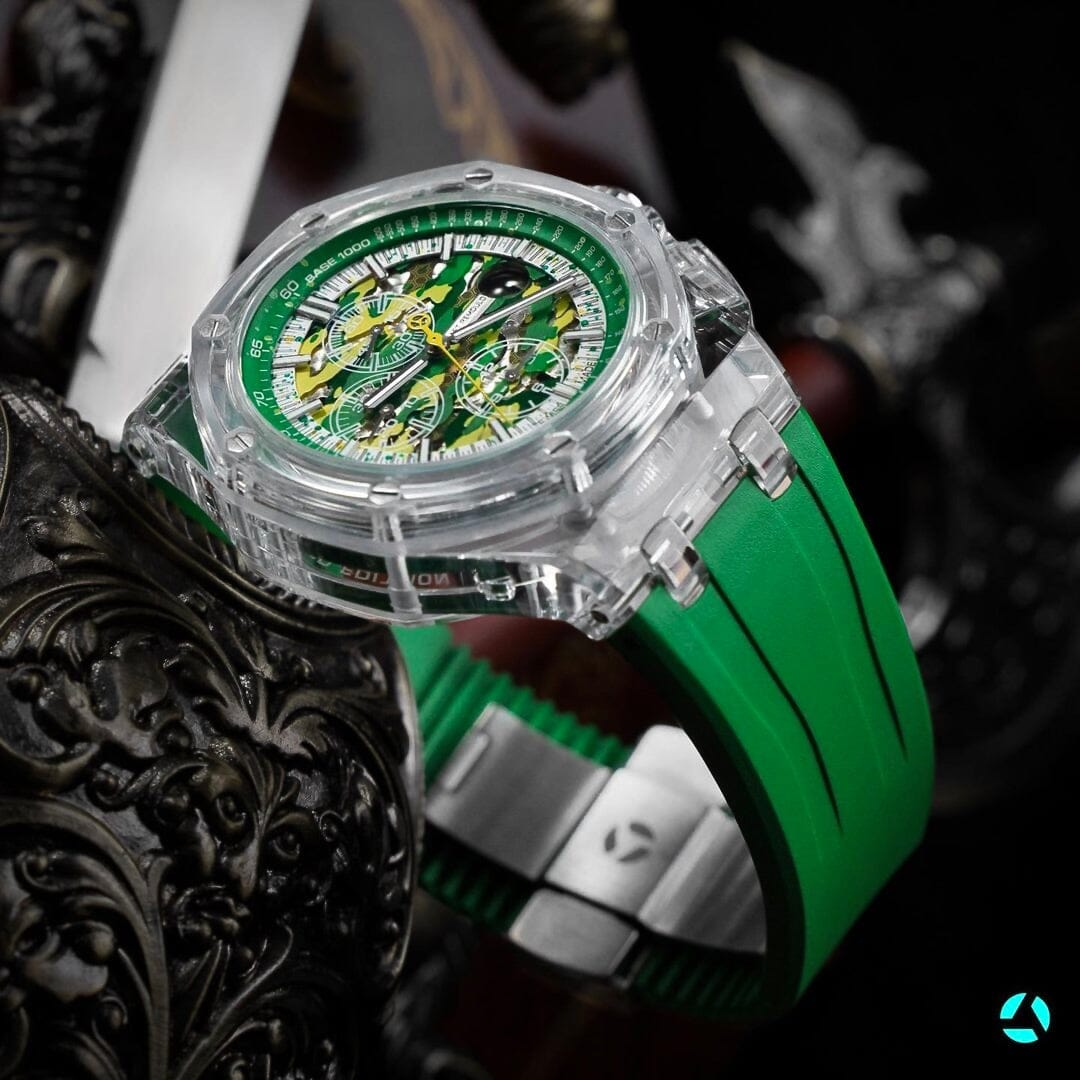 AET REMOULD AP Offshore CHAMELEON Sapphire Watch 蓝宝石爱彼 水晶皇家橡树离岸型 | WORLDTIMER