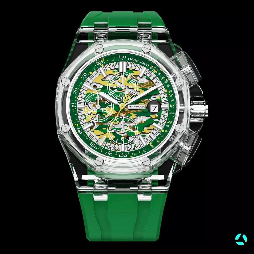 AET REMOULD AP Offshore CHAMELEON Sapphire Watch 蓝宝石爱彼 水晶皇家橡树离岸 | WORLDTIMER