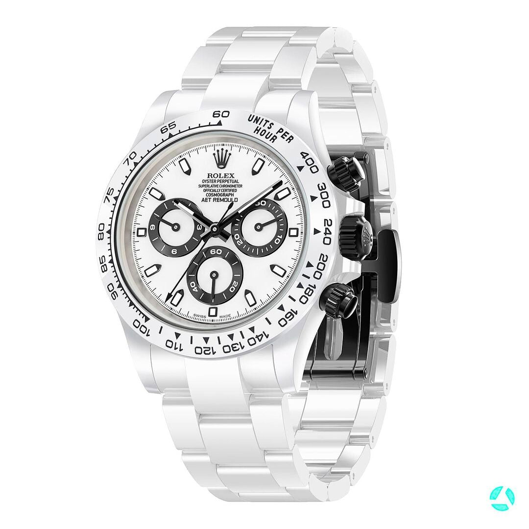 AET REMOULD Ceramic Rolex Daytona "WHITE CLASSIC" (Retail: US$43,900)
