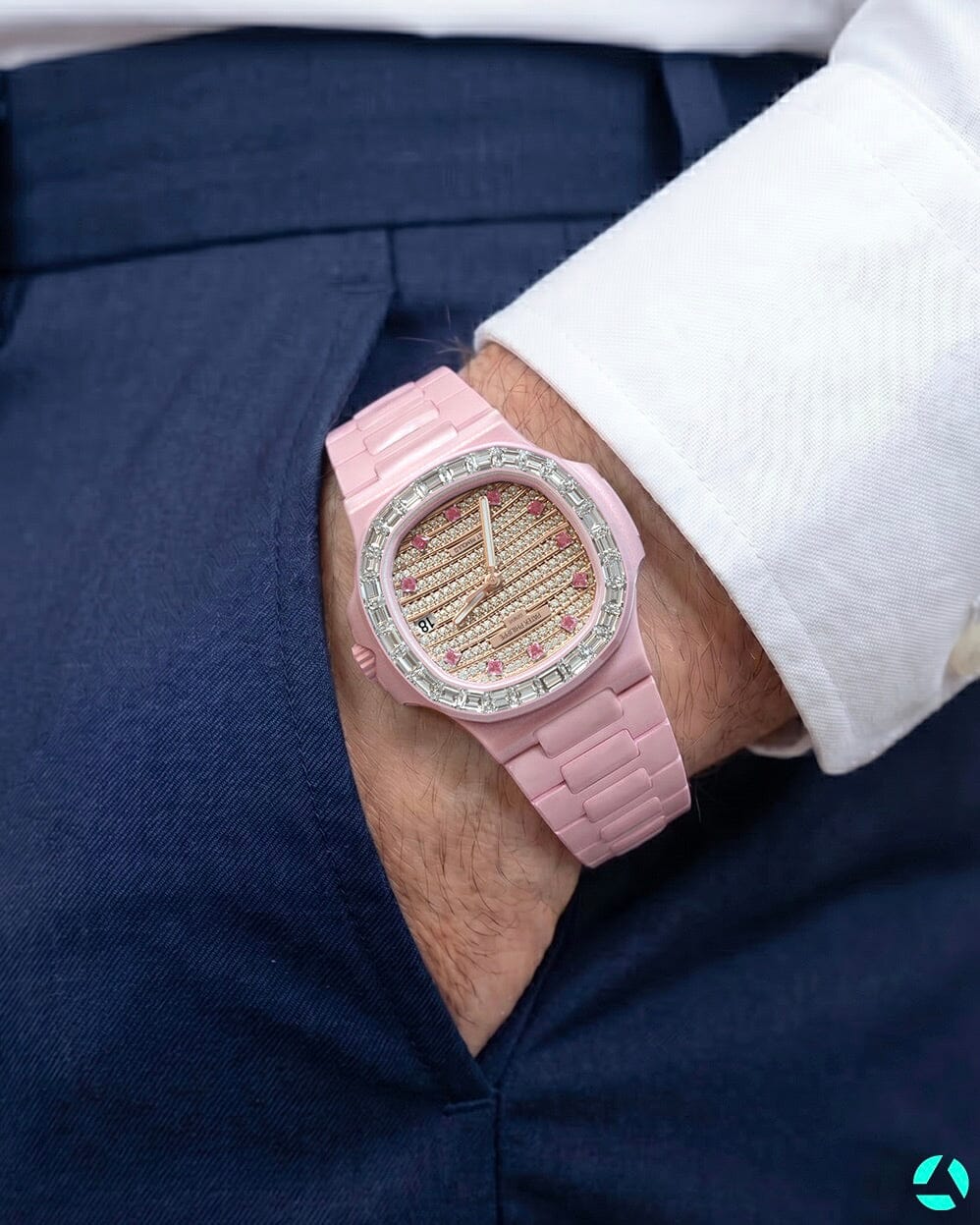 AET REMOULD Patek Nautilus GLIESE WHITE DIAMOND 钻石百达翡丽 鹦鹉螺5711 GLIESE | WORLDTIMER