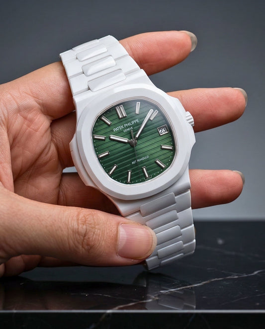 AET REMOULD Patek Nautilus Green Gradient Dial 百达翡丽 渐变色表盘鹦鹉螺 | WORLDTIMER