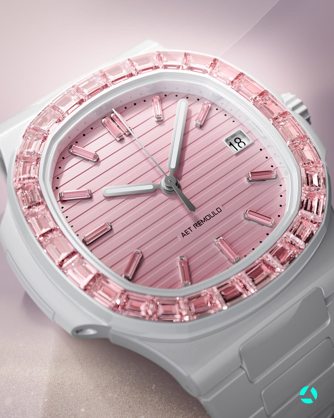 AET REMOULD Patek Nautilus ROSEFLARE White 百达翡丽鹦鹉螺 白色全陶瓷手表 | WORLDTIMER