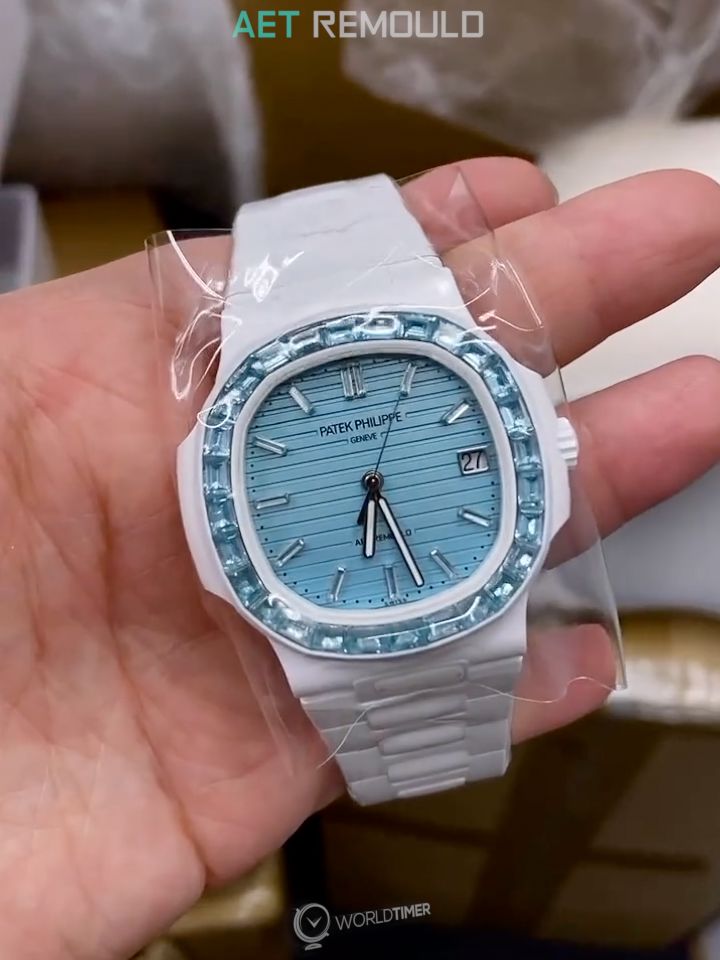 AET REMOULD Patek Philippe Baby Blue Sapphire Nautilus (Retail: US$107,500)