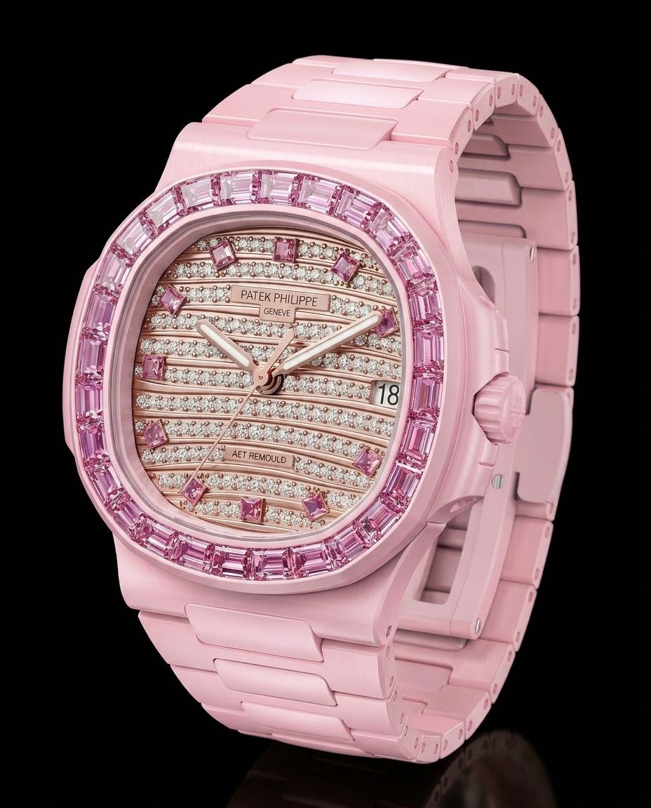AET REMOULD Patek Philippe Nautilus Pink Sapphire GLIESE 百达翡丽鹦鹉螺 粉红宝石 GLIESE | WORLDTIMER