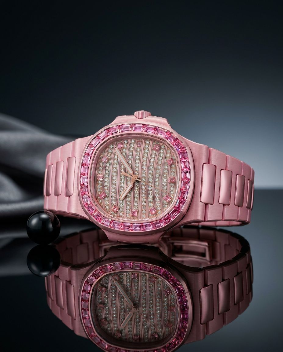 AET REMOULD Patek Philippe Pink Sapphire Nautilus GLIESE 百达翡丽鹦鹉螺 粉红宝石 GLIESE | WORLDTIMER