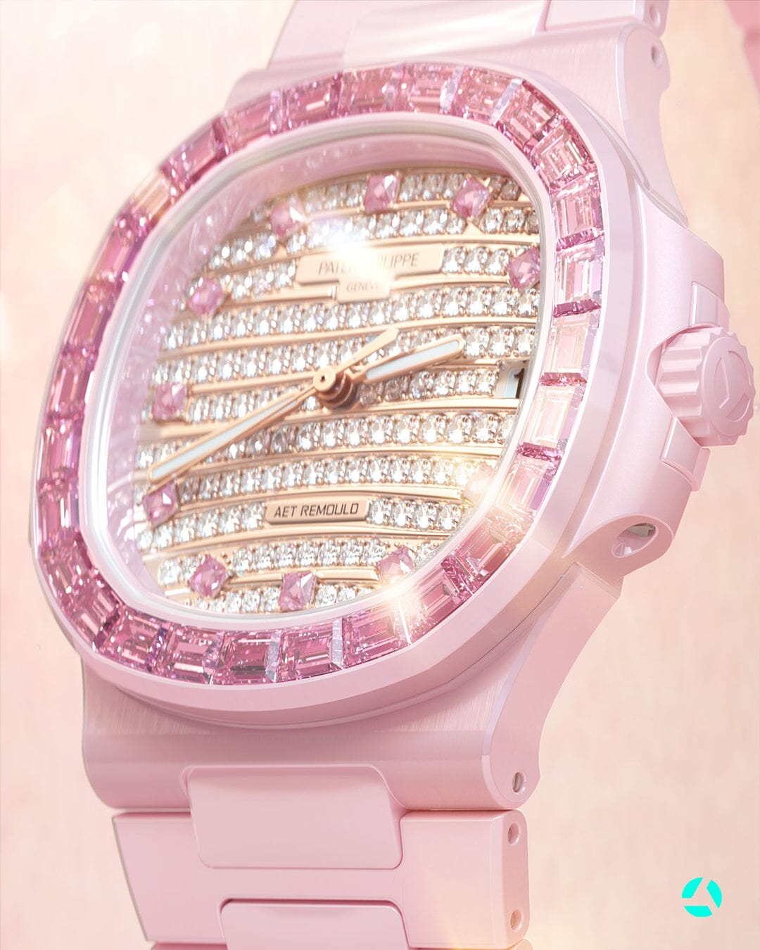 AET REMOULD Patek Philippe Pink Sapphire Nautilus GLIESE 百达翡丽鹦鹉螺 粉红宝石 GLIESE | WORLDTIMER