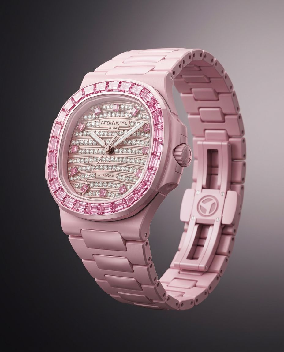 AET REMOULD Patek Philippe Pink Sapphire Nautilus GLIESE 百达翡丽鹦鹉螺 粉红宝石 GLIESE | WORLDTIMER