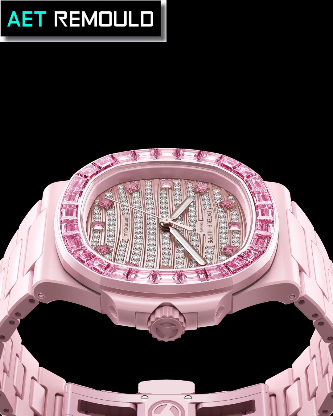 AET REMOULD Patek Philippe Pink Sapphire Nautilus GLIESE 百达翡丽鹦鹉螺 粉红宝石 GLIESE | WORLDTIMER