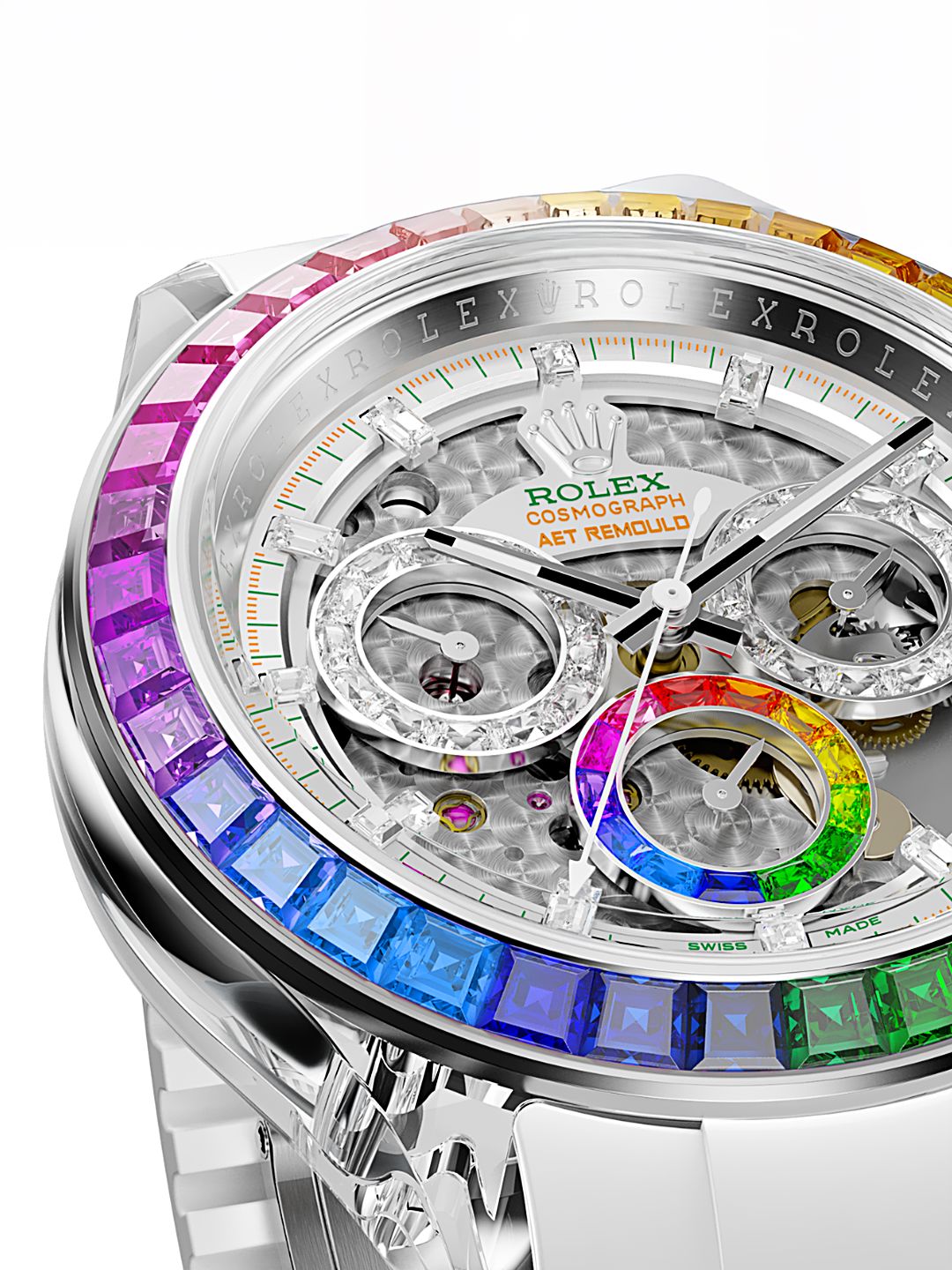 AET REMOULD Rainbow Rolex Daytona POLARIS SWIRL (SAPPHIRE) 劳力士彩虹圈 彩虹迪通拿 | WORLDTIMER 