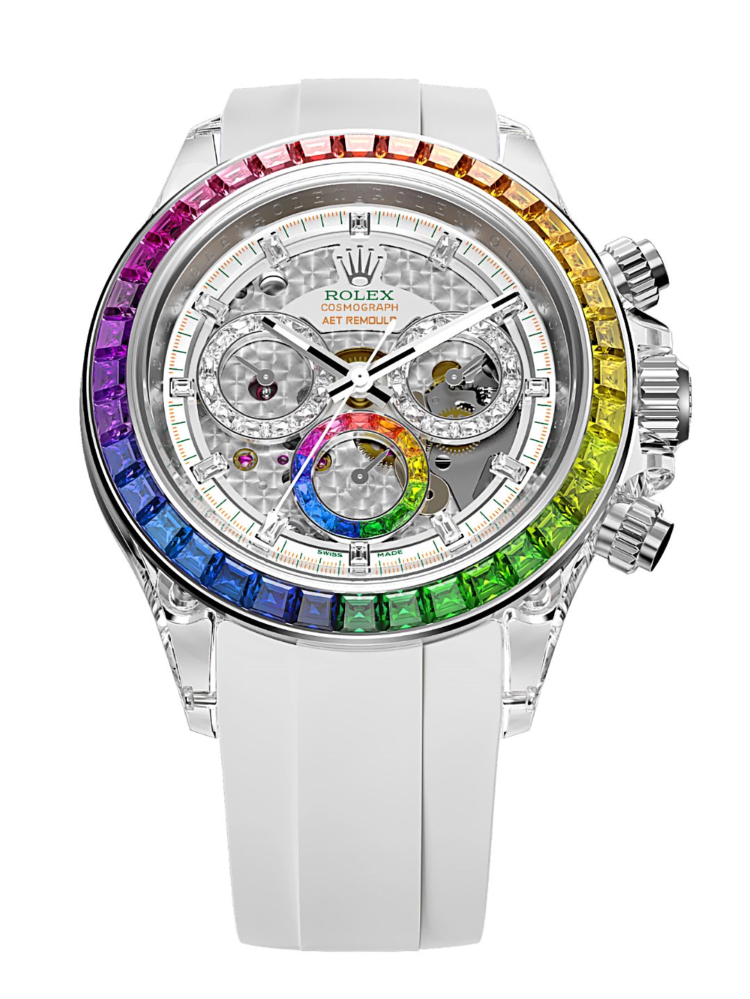 AET REMOULD Rainbow Rolex Daytona POLARIS SWIRL (SAPPHIRE) 劳力士彩虹圈 彩虹迪通拿 | WORLDTIMER 