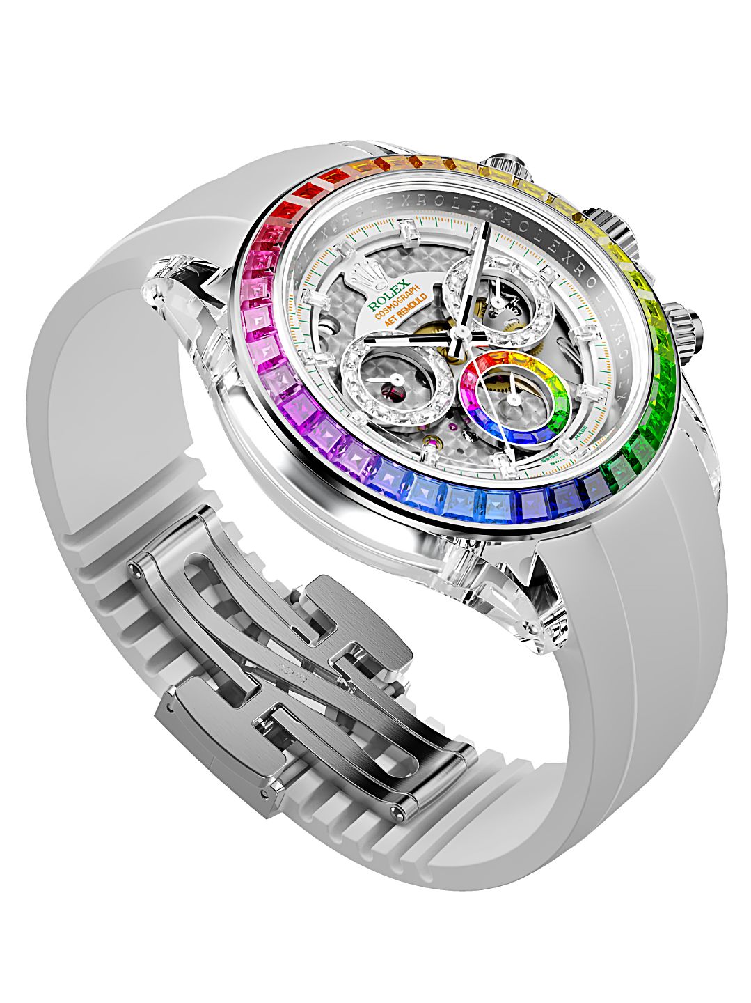 AET REMOULD Rainbow Rolex Daytona POLARIS SWIRL (SAPPHIRE) 劳力士彩虹圈 彩虹迪通拿 | WORLDTIMER 