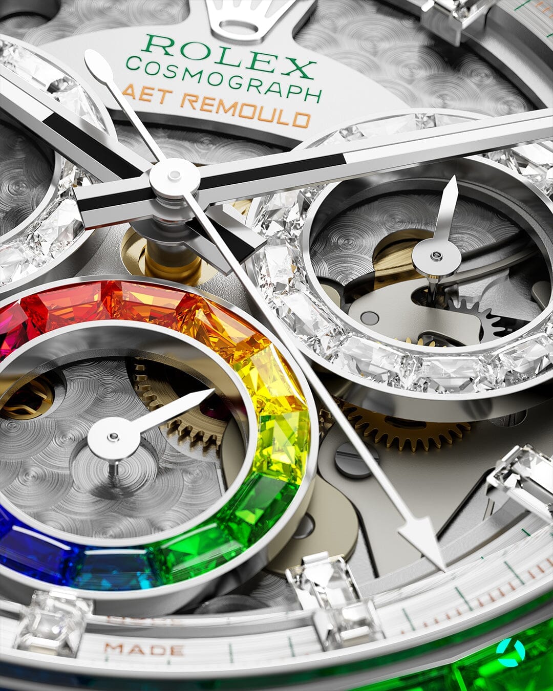 Rainbow Rolex Daytona AET REMOULD POLARIS SWIRL (SAPPHIRE) 劳力士彩虹圈 彩虹迪通拿 | WORLDTIMER 