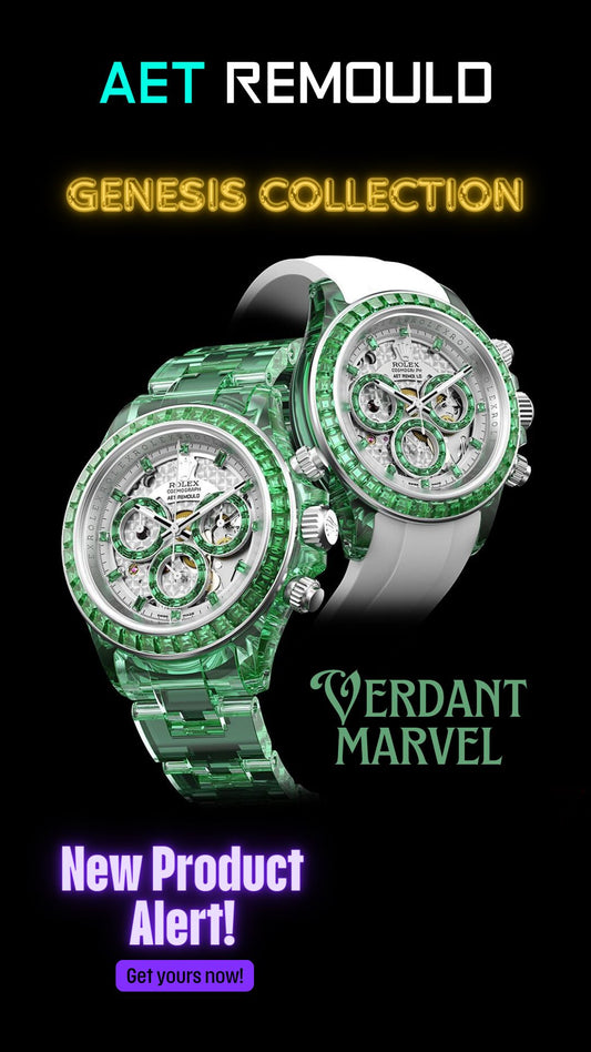 AET REMOULD Rolex Daytona GENESIS COLLECTION Gemstones Sapphire Watches 劳力士 地通拿 方钻透明手表 | WORLDTIMER