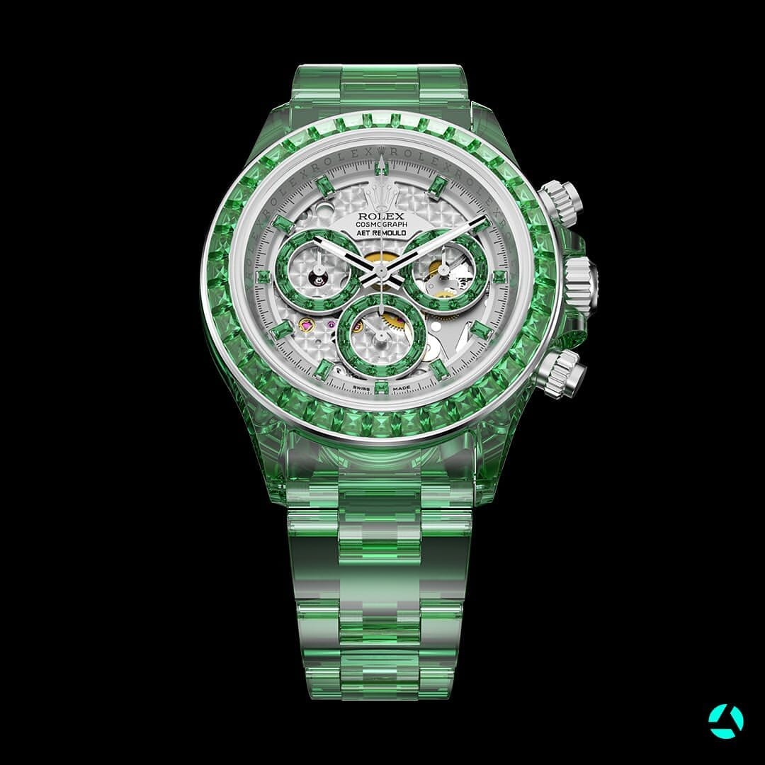 AET REMOULD Rolex Daytona GENESIS COLLECTION Gemstones Sapphire Watches 劳力士 地通拿 方钻透明手表 | WORLDTIMER