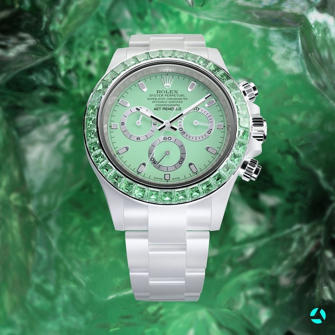 Rolex Daytona AET Remould GREEN GEMSTONE CERAMIC 勞力士 地通拿  鑽石錶圈 | WORLDTIMER