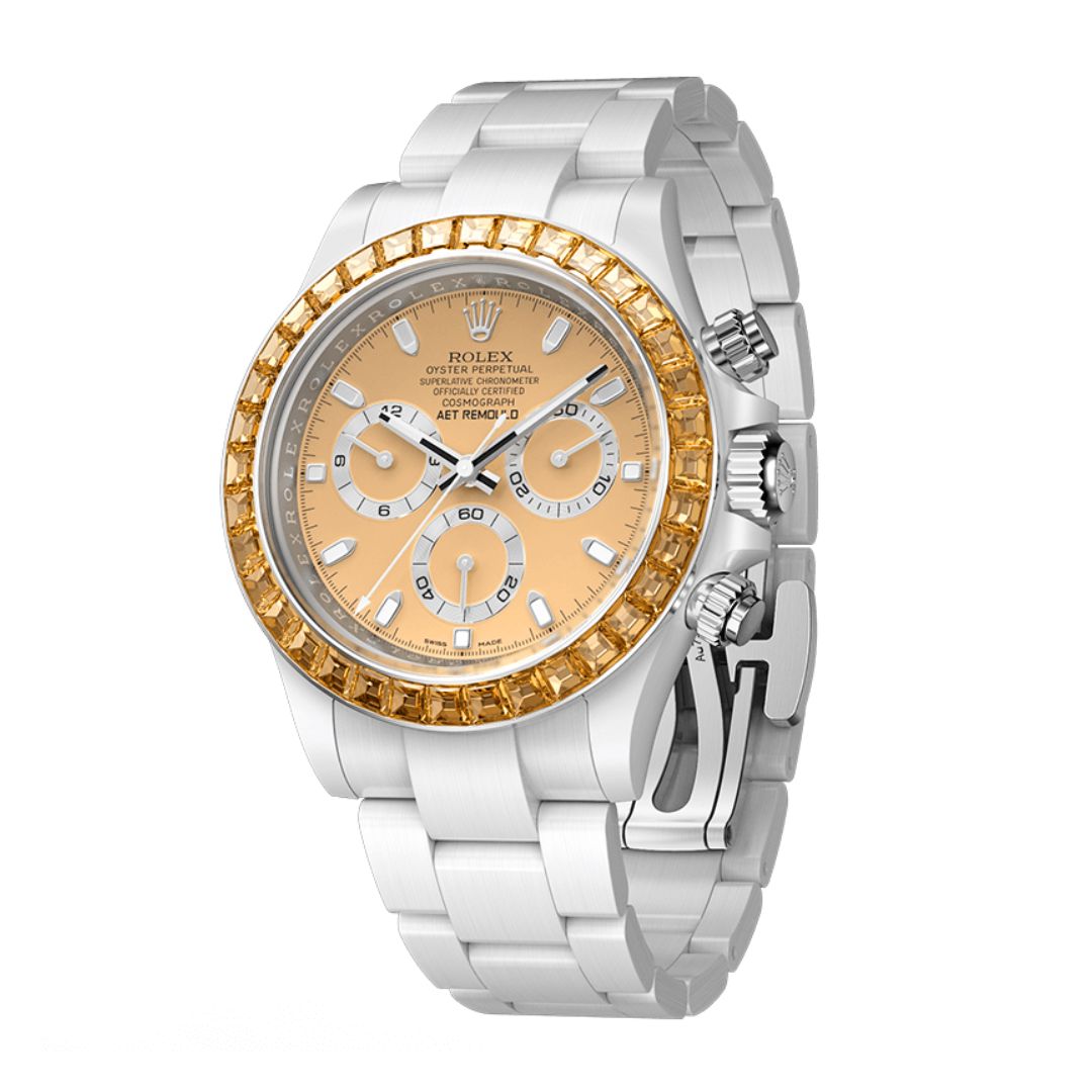 AET REMOULD  ORANGE GEMSTONE CERAMIC 劳力士迪通拿 全陶瓷手表 | WORLDTIMER