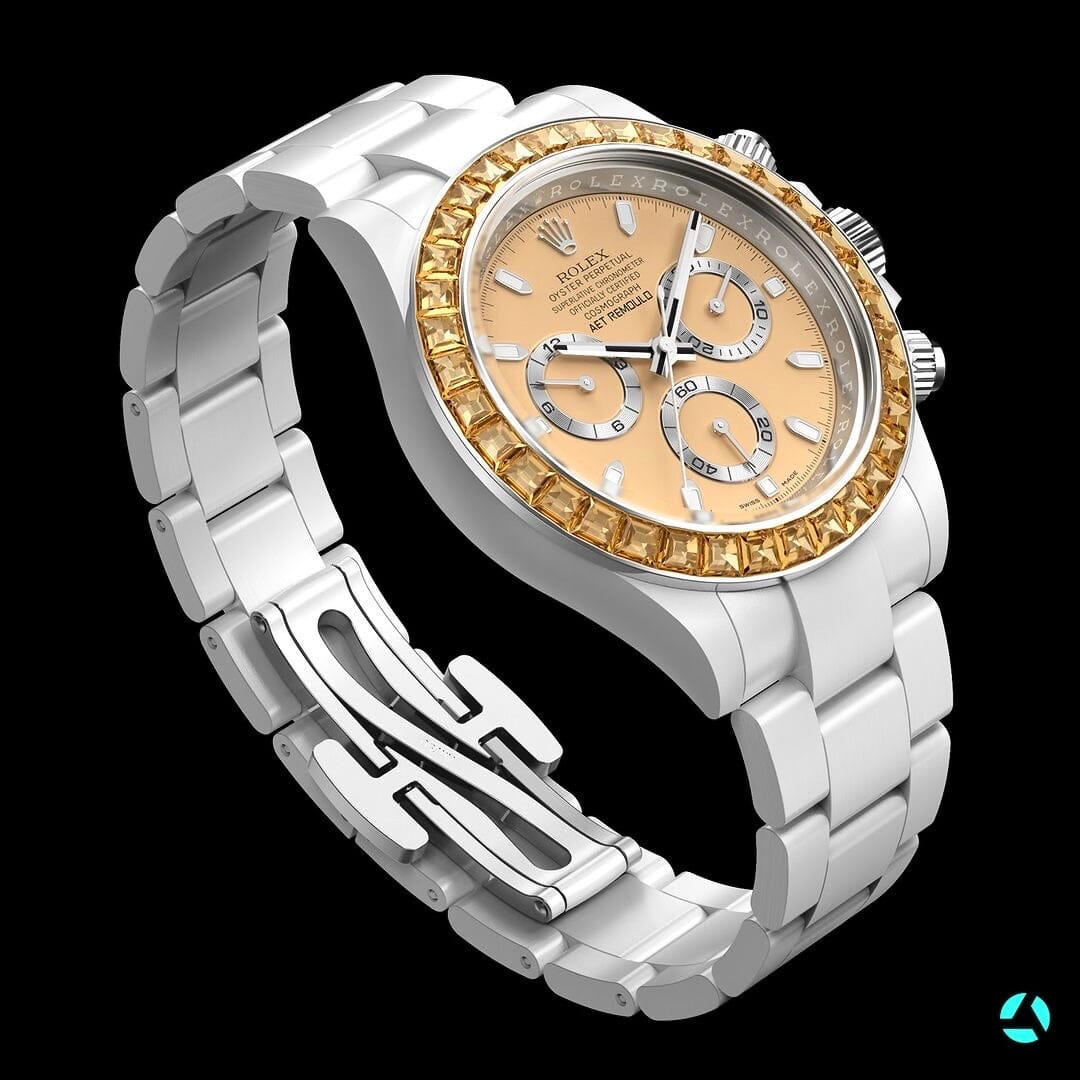 AET REMOULD Rolex Daytona ORANGE GEMSTONE CERAMIC | WORLDTIMER