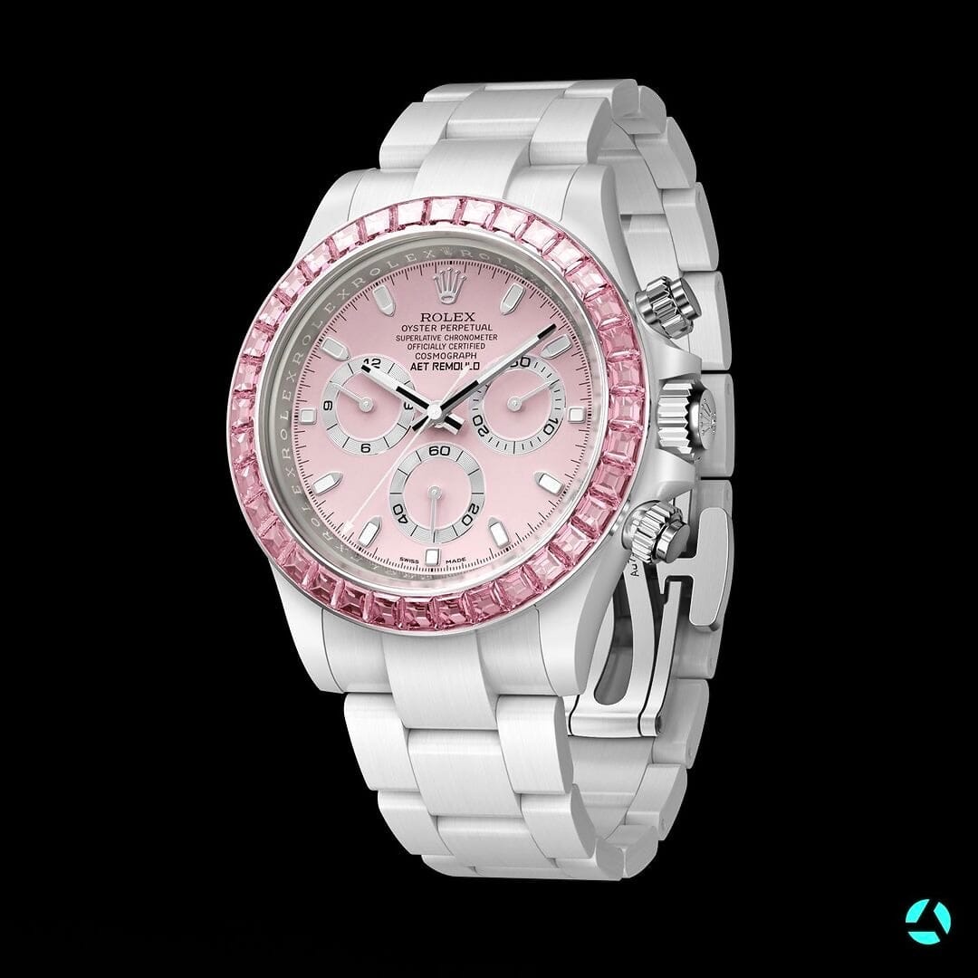 AET REMOULD Rolex Daytona PINK GEMSTONE CERAMIC | WORLDTIMER