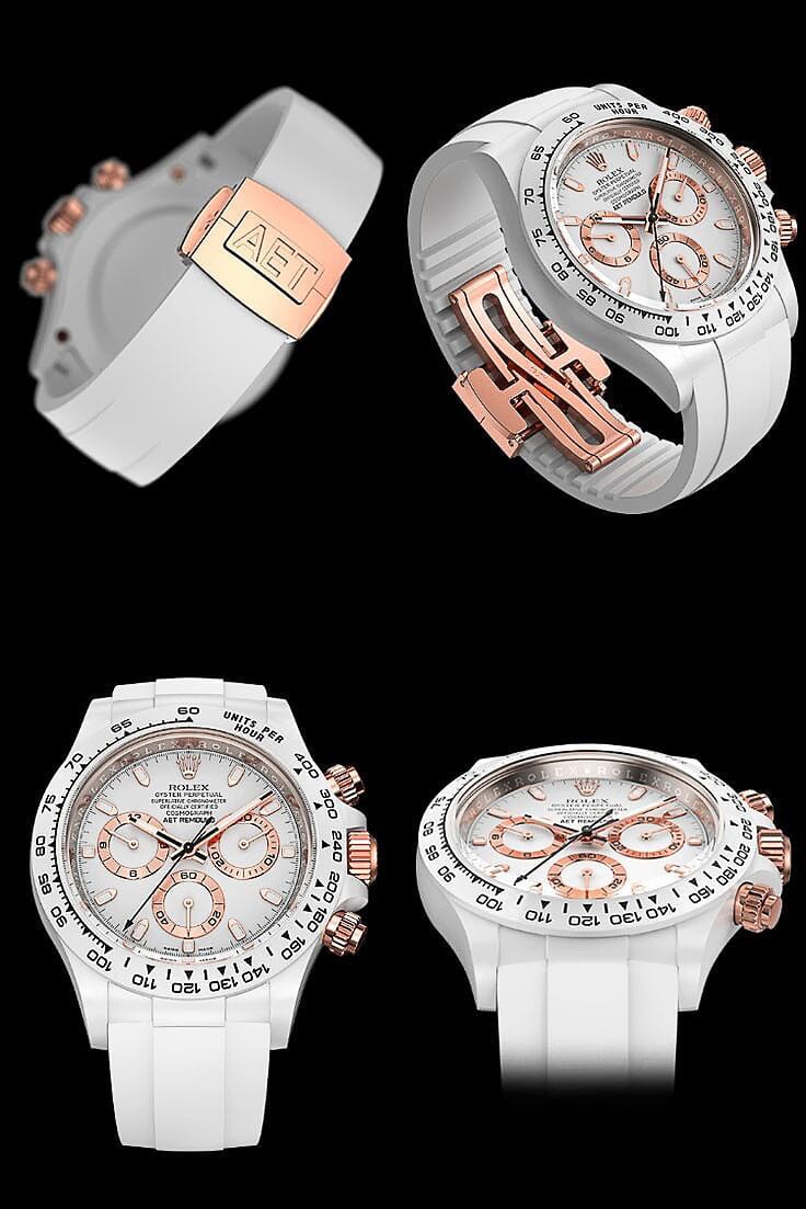 AET REMOULD Rolex Daytona PLATINUM-COLORED CLASSIC (RUBBER STRAP) 勞力士 地通拿 | WORLDTIMER