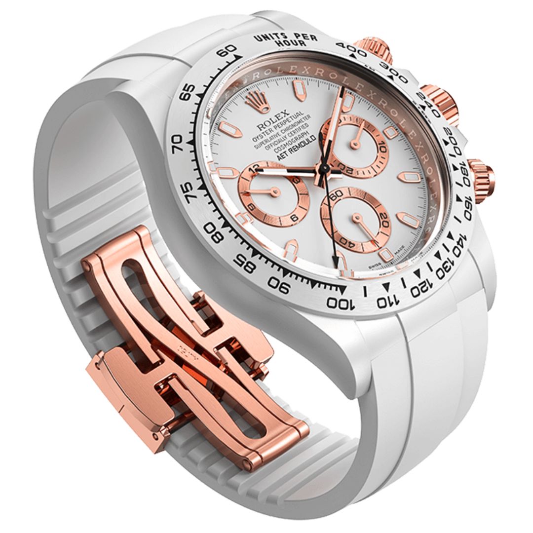 AET REMOULD Rolex Daytona PLATINUM-COLORED CLASSIC (RUBBER STRAP) 勞力士 地通拿 | WORLDTIMER