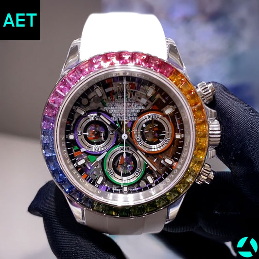 AET REMOULD Rolex Daytona Rainbow Sapphire Watch "AFTER-RAIN" (Retail: US$112,900)