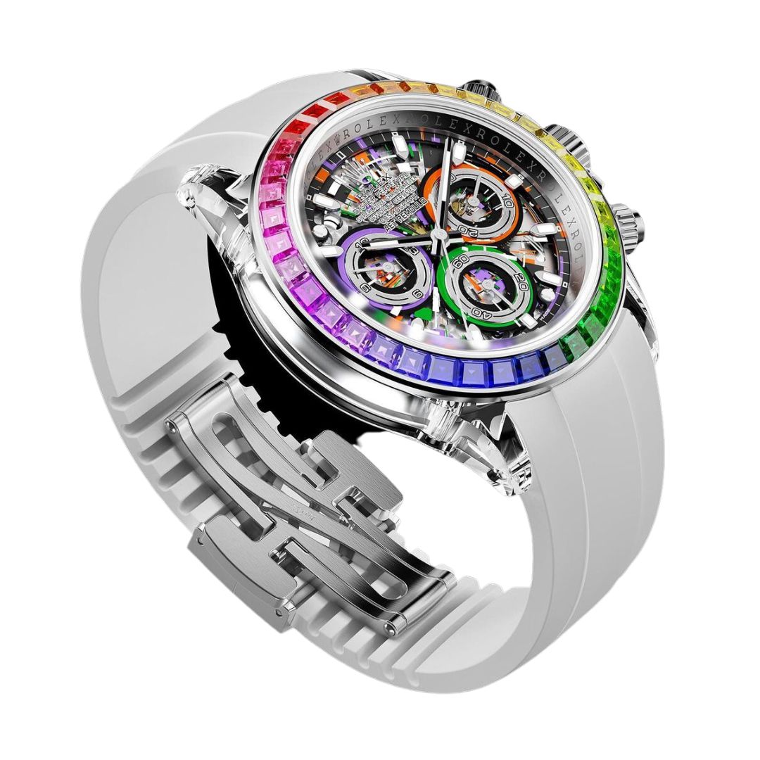 AET REMOULD Rolex Daytona Rainbow Sapphire Watch "AFTER-RAIN" (Retail: US$112,900)