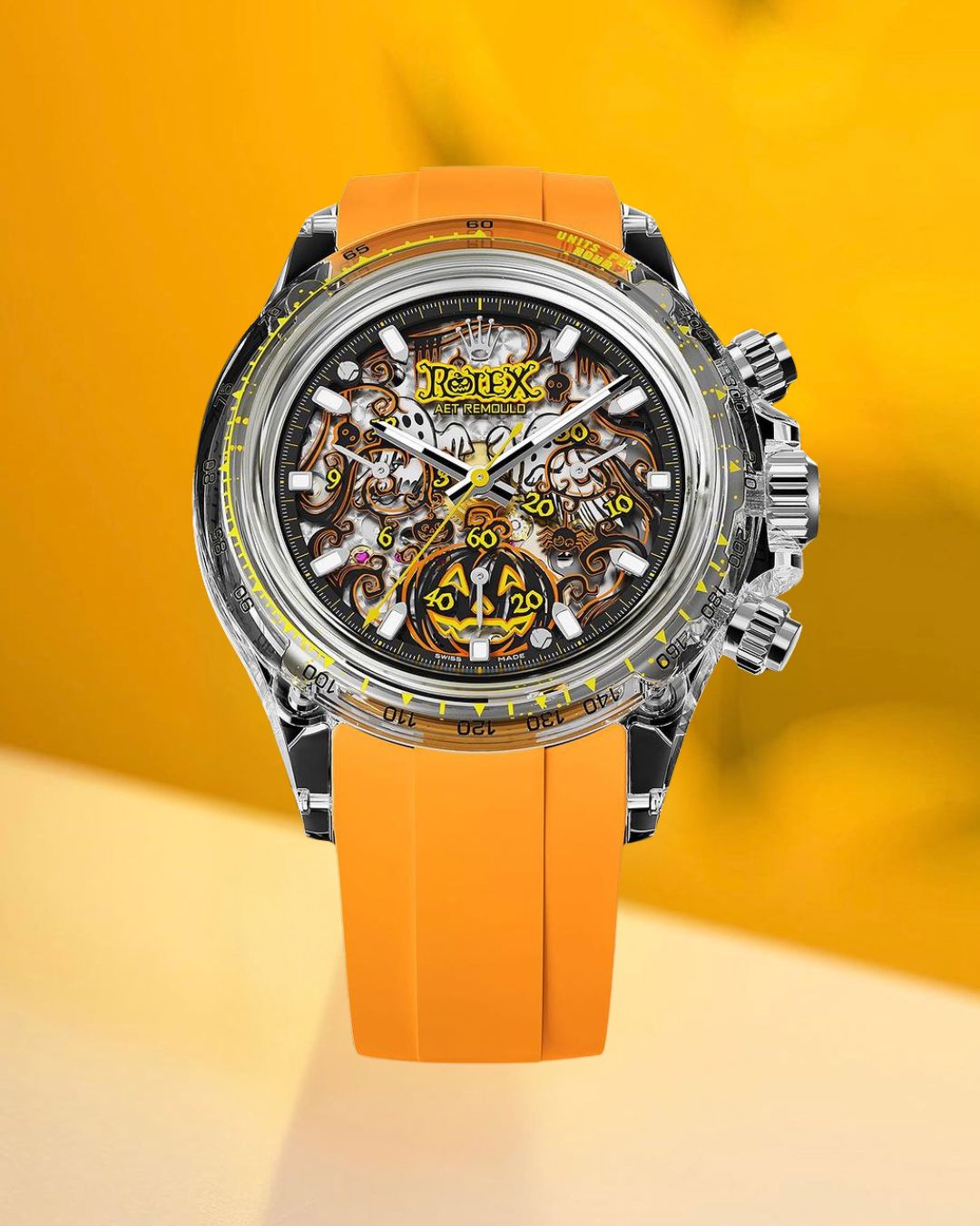 Rolex Daytona Gets a SPOOKY Sapphire Halloween Makeover 劳力士 水晶迪通拿 戴出万圣节气氛 | WORLDTIMER