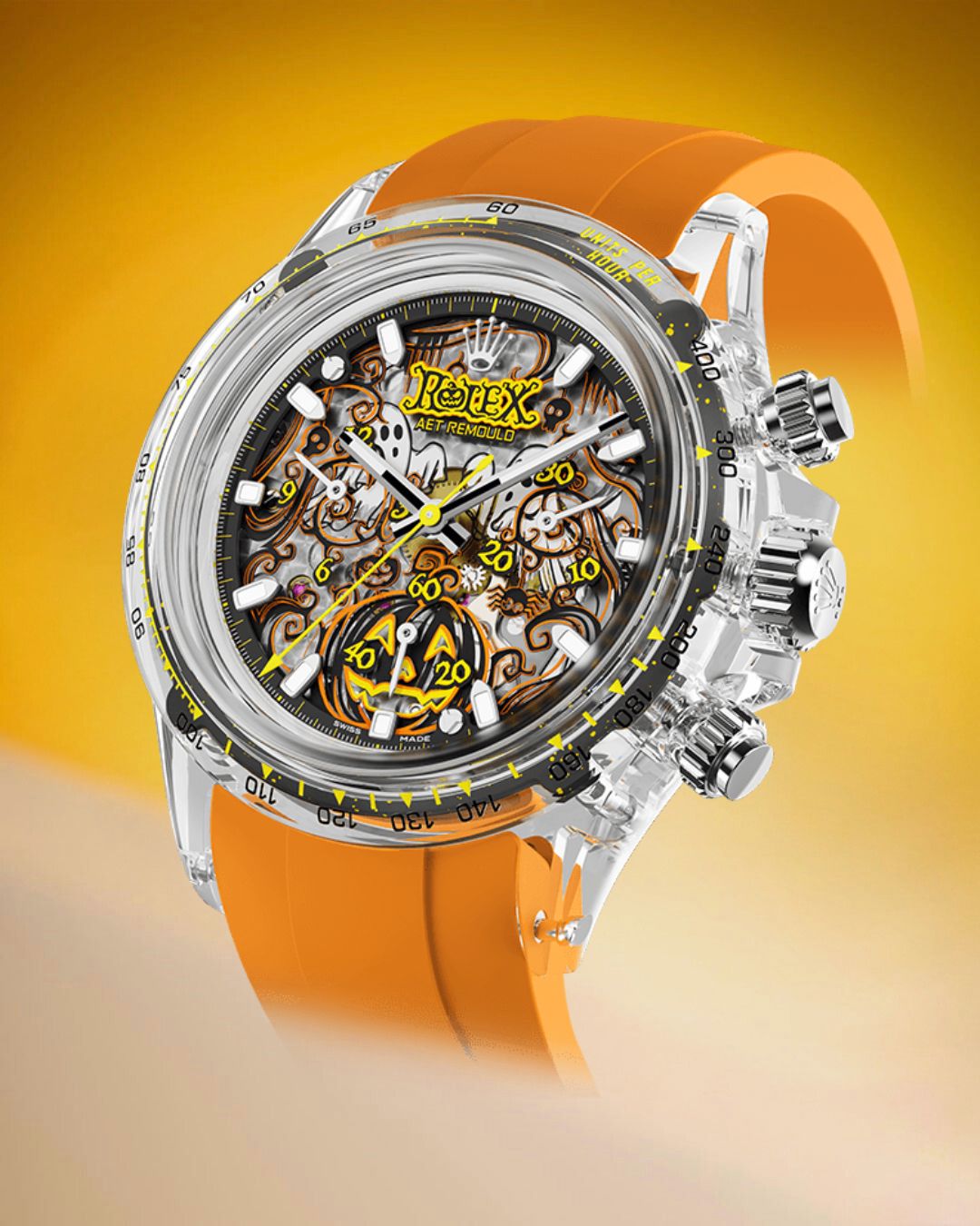 Rolex Daytona Gets a SPOOKY Sapphire Halloween Makeover 劳力士 水晶迪通拿 戴出万圣节气氛 | WORLDTIMER