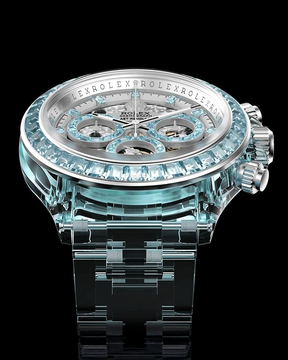 AET REMOULD Rolex Sapphire Daytona AZURE ELEGANCE 水晶勞力士 藍寶石地通拿 | WORLDTIMER