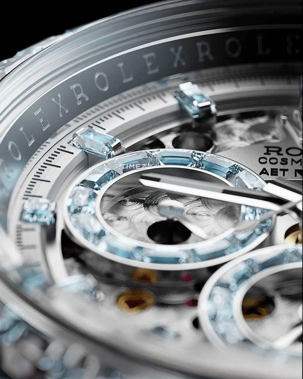 AET REMOULD Sapphire Rolex Daytona AZURE ELEGANCE 水晶勞力士 藍寶石地通拿 | WORLDTIMER