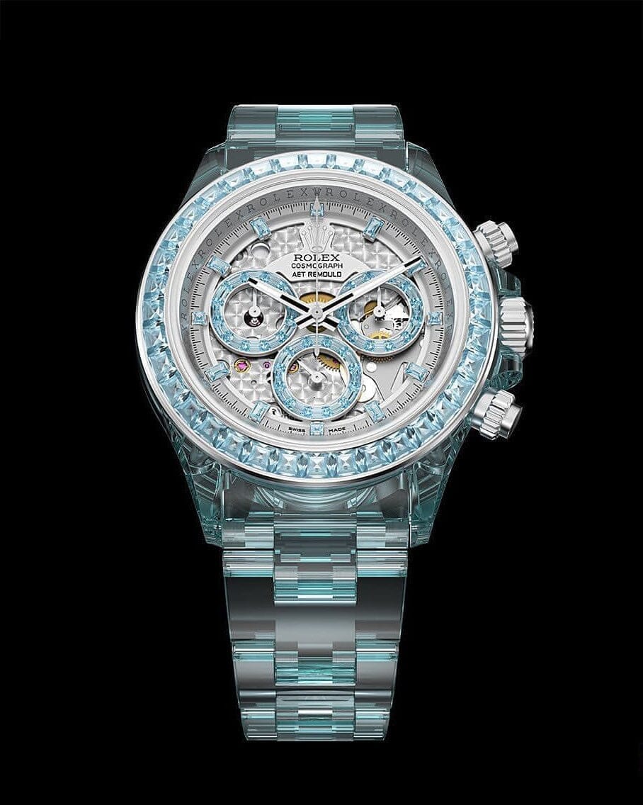 AET REMOULD Rolex Sapphire Daytona AZURE ELEGANCE 水晶劳力士 蓝宝石迪通拿 | WORLDTIMER