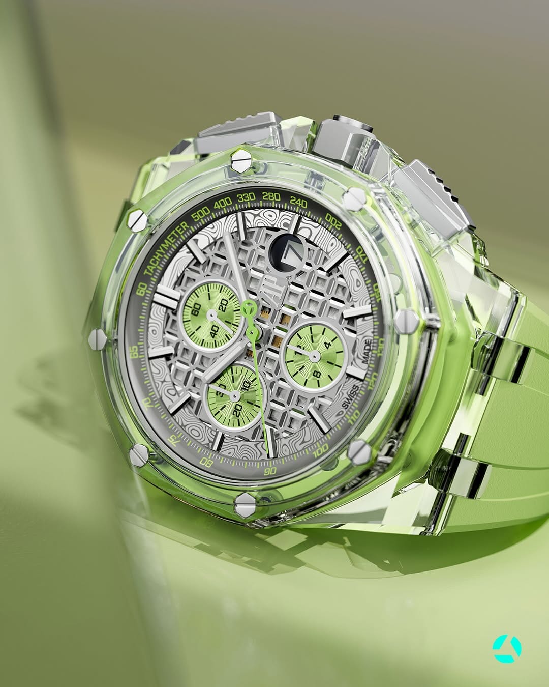 AP Royal Oak Offshore AET REMOULD SOGNEFJORD GREEN Sapphire Watch 愛彼 皇家橡樹離岸型 藍寶石手錶 | WORLDTIMER