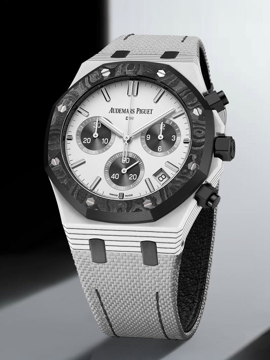 Audemars Piguet CarboQuartz Royal Oak Chronograph "BLACK & WHITE" (Retail: €104 990)