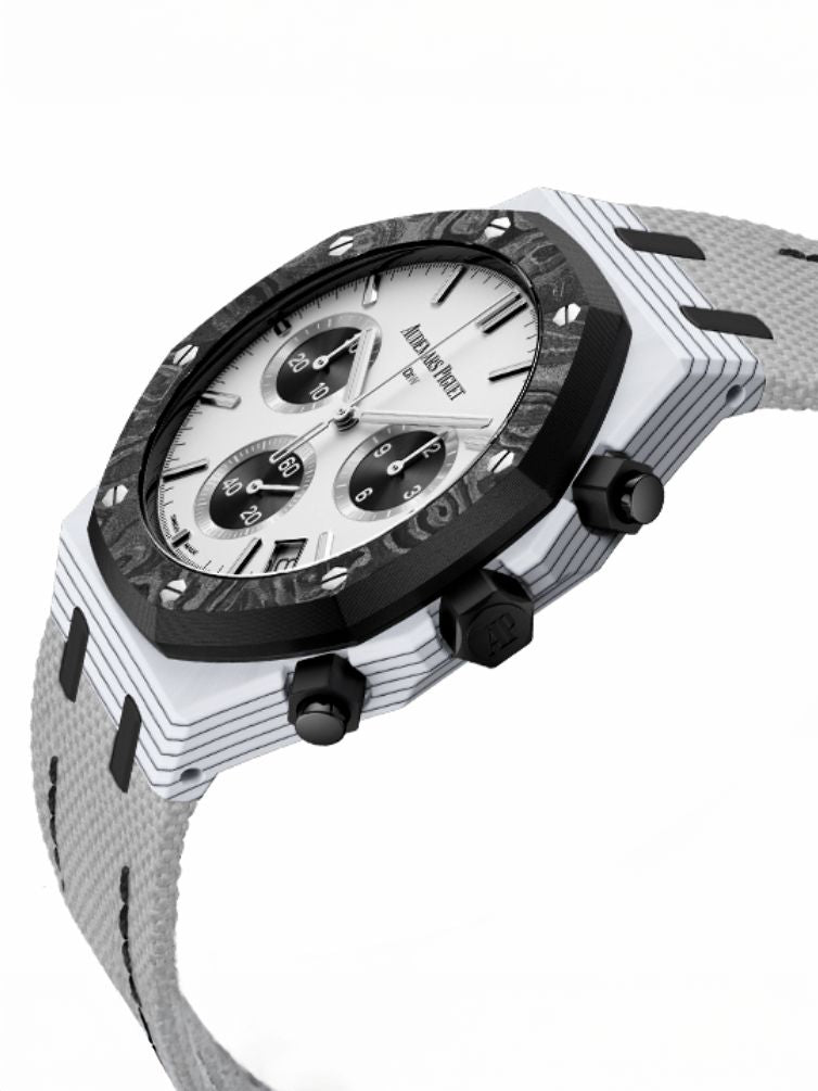 Audemars Piguet CarboQuartz Royal Oak Chronograph "BLACK & WHITE" (Retail: €104 990)