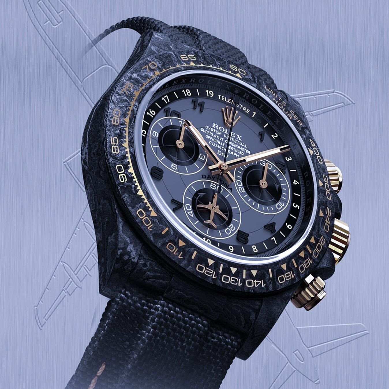 AVIA GREY Rolex DiW Daytona 劳力士DiW 碳纤维迪通拿 | WORLDTIMER