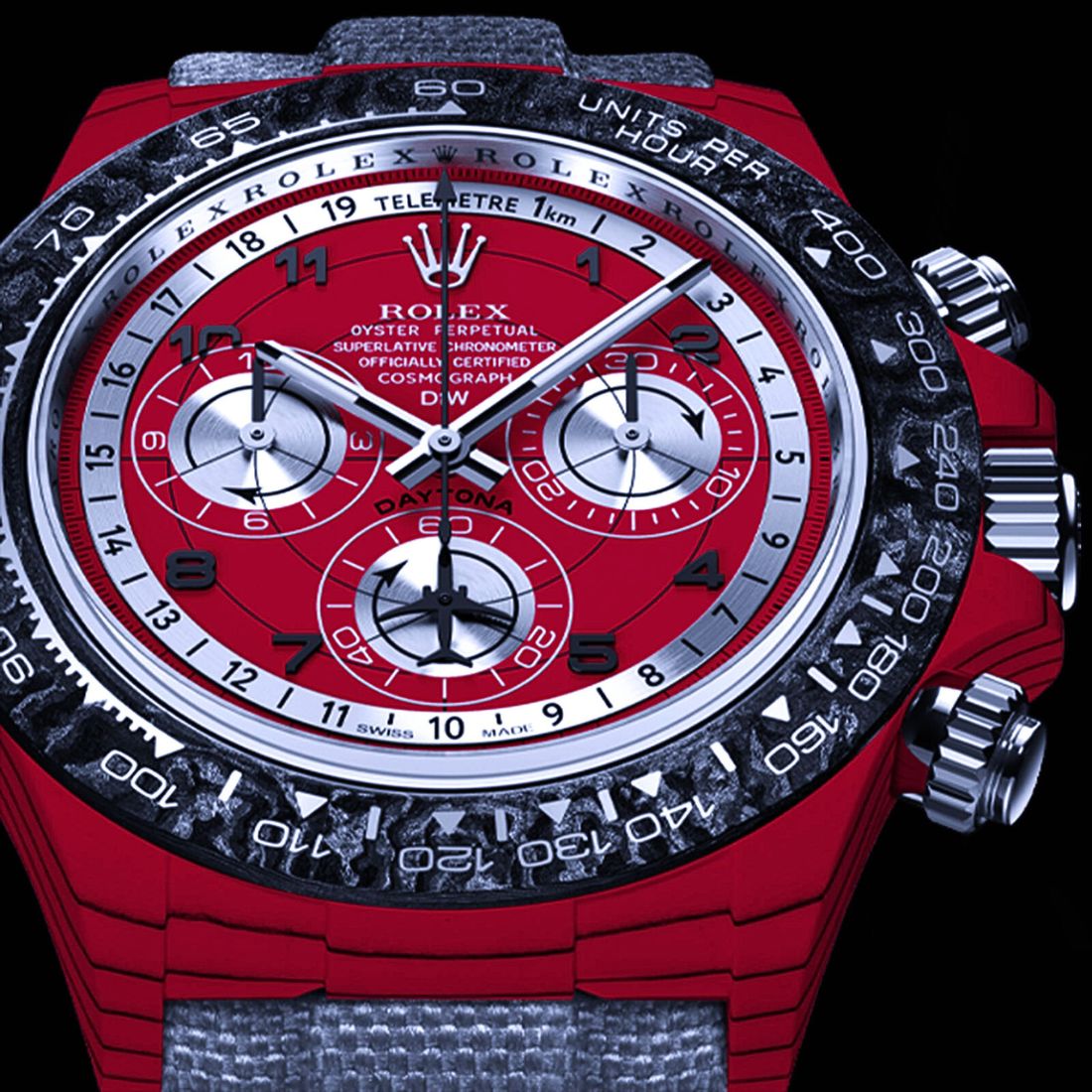 AVIA RED Rolex DiW Daytona CarboQuartz 劳力士DiW 石英纤维迪通拿 | WORLDTIMER