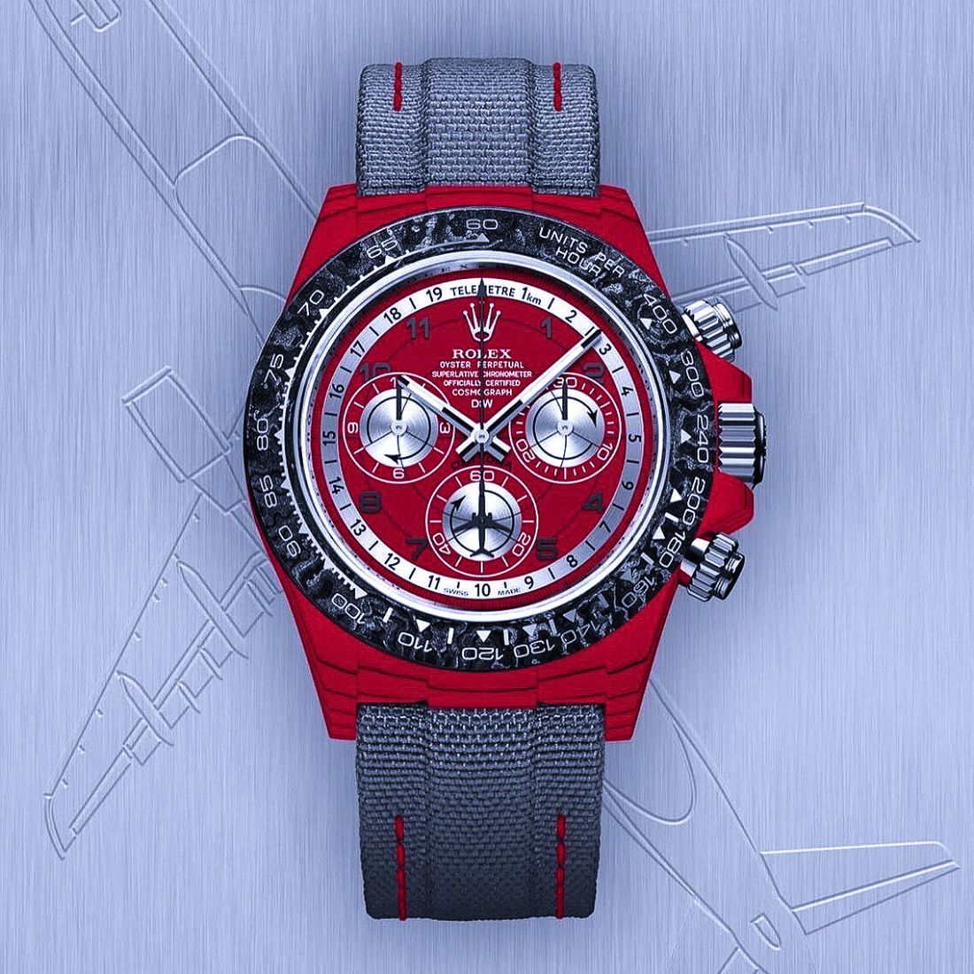 AVIA RED Rolex DiW Daytona CarboQuartz 劳力士DiW 石英纤维迪通拿 | WORLDTIMER