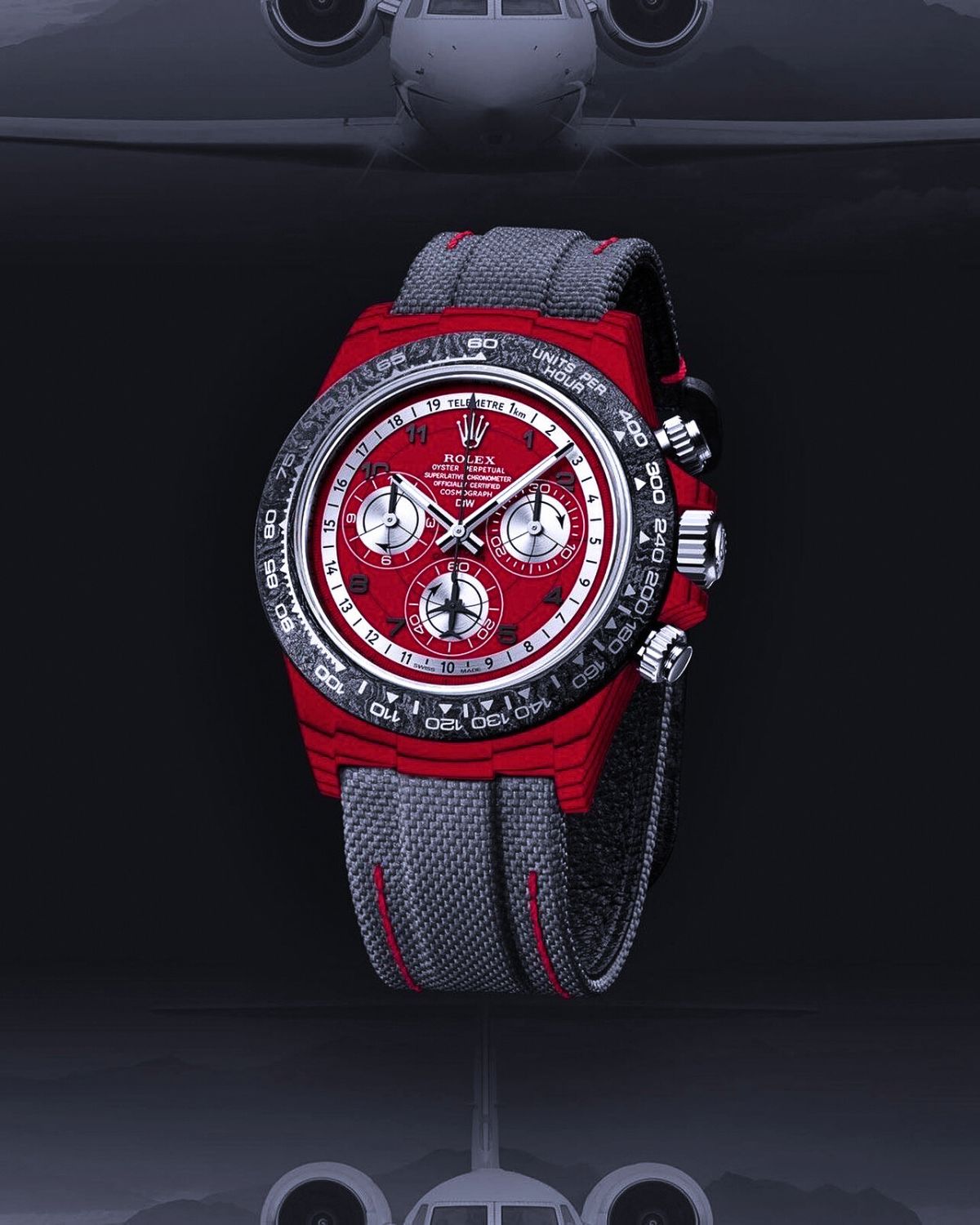 AVIA RED Rolex DiW Daytona CarboQuartz 劳力士DiW 石英纤维迪通拿 | WORLDTIMER