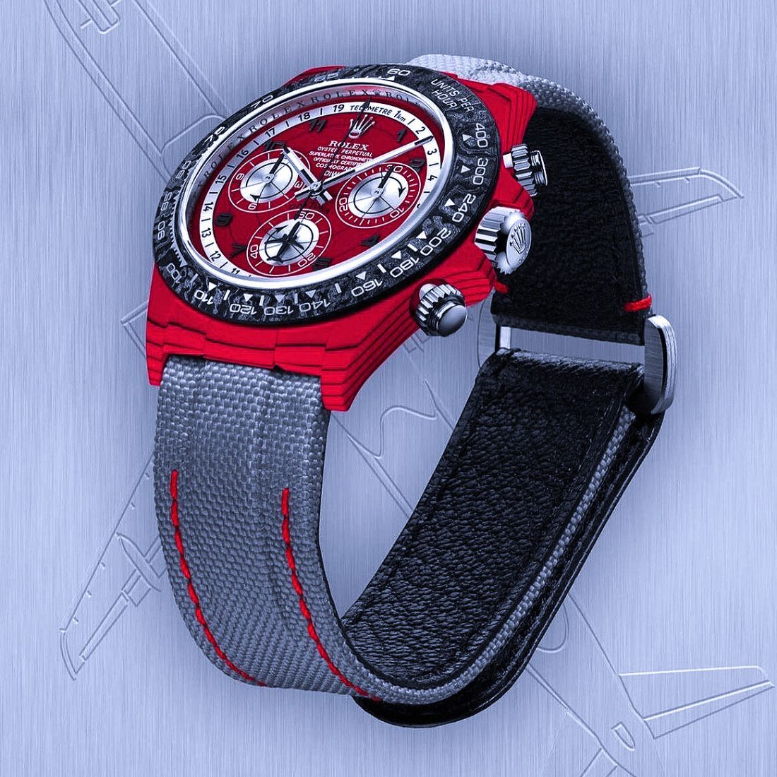 AVIA RED Rolex DiW Daytona CarboQuartz 劳力士DiW 石英纤维迪通拿 | WORLDTIMER