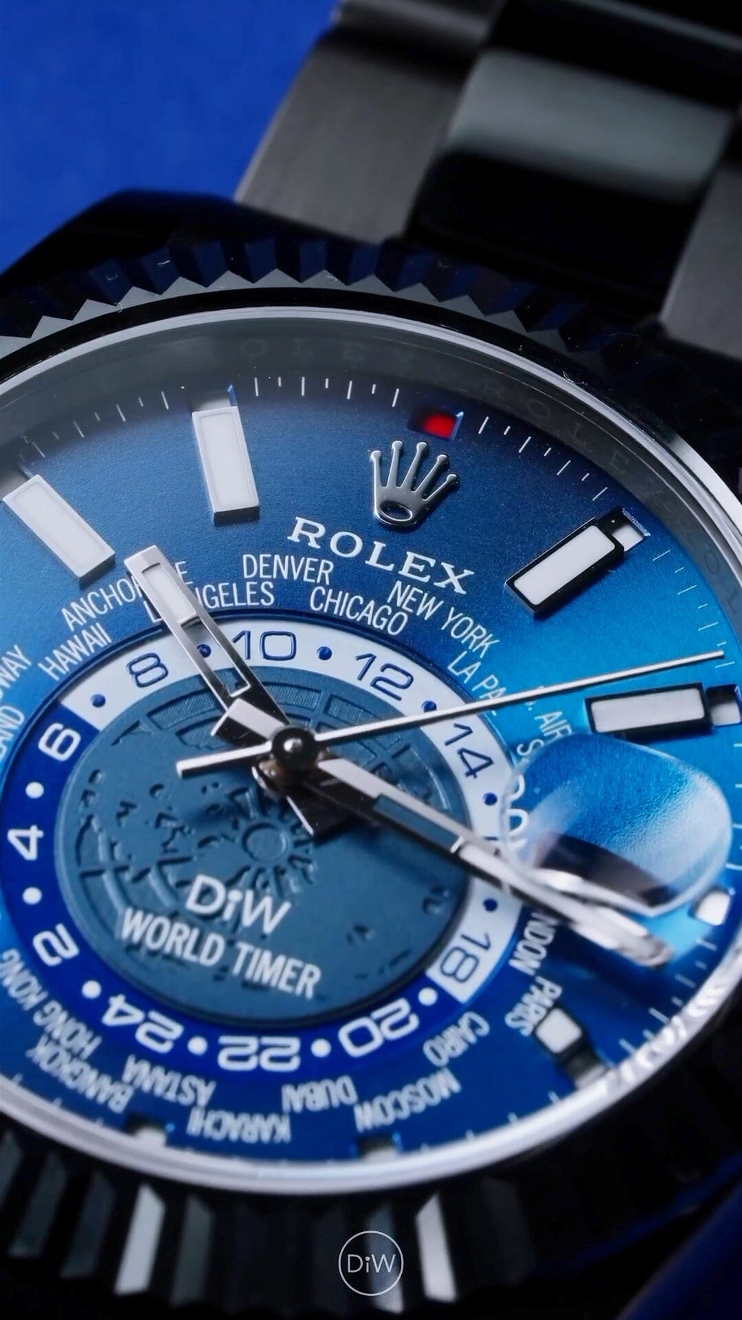 BLACK DLC BLUE Rolex DiW Sky Dweller 326934 劳力士纵航者型 | WORLDTIMER