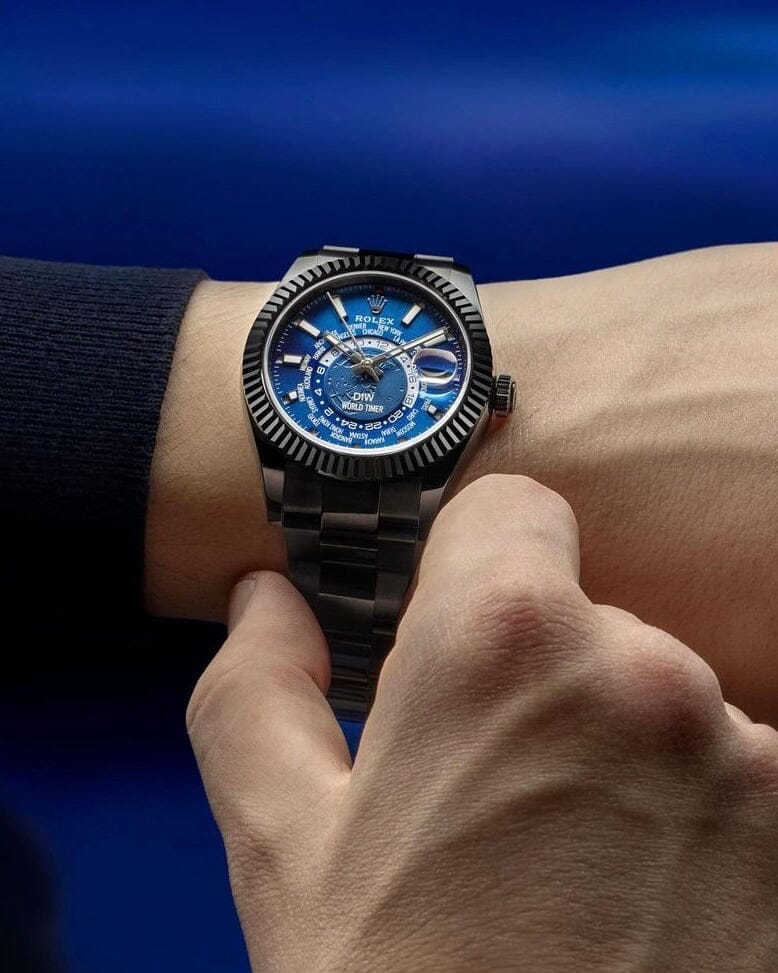 BLACK DLC BLUE Rolex DiW Sky Dweller 劳力士DiW 纵航者型 326934 | WORLDTIMER