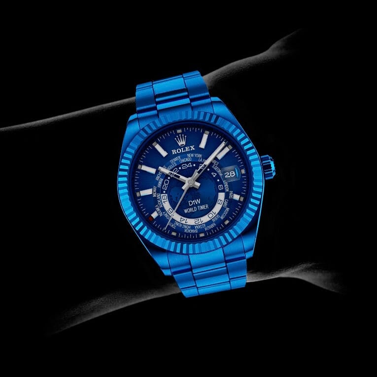 DiW Rolex Sky Dweller BLUE DLC 劳力士DiW 纵航者型 326934 | WORLDTIMER