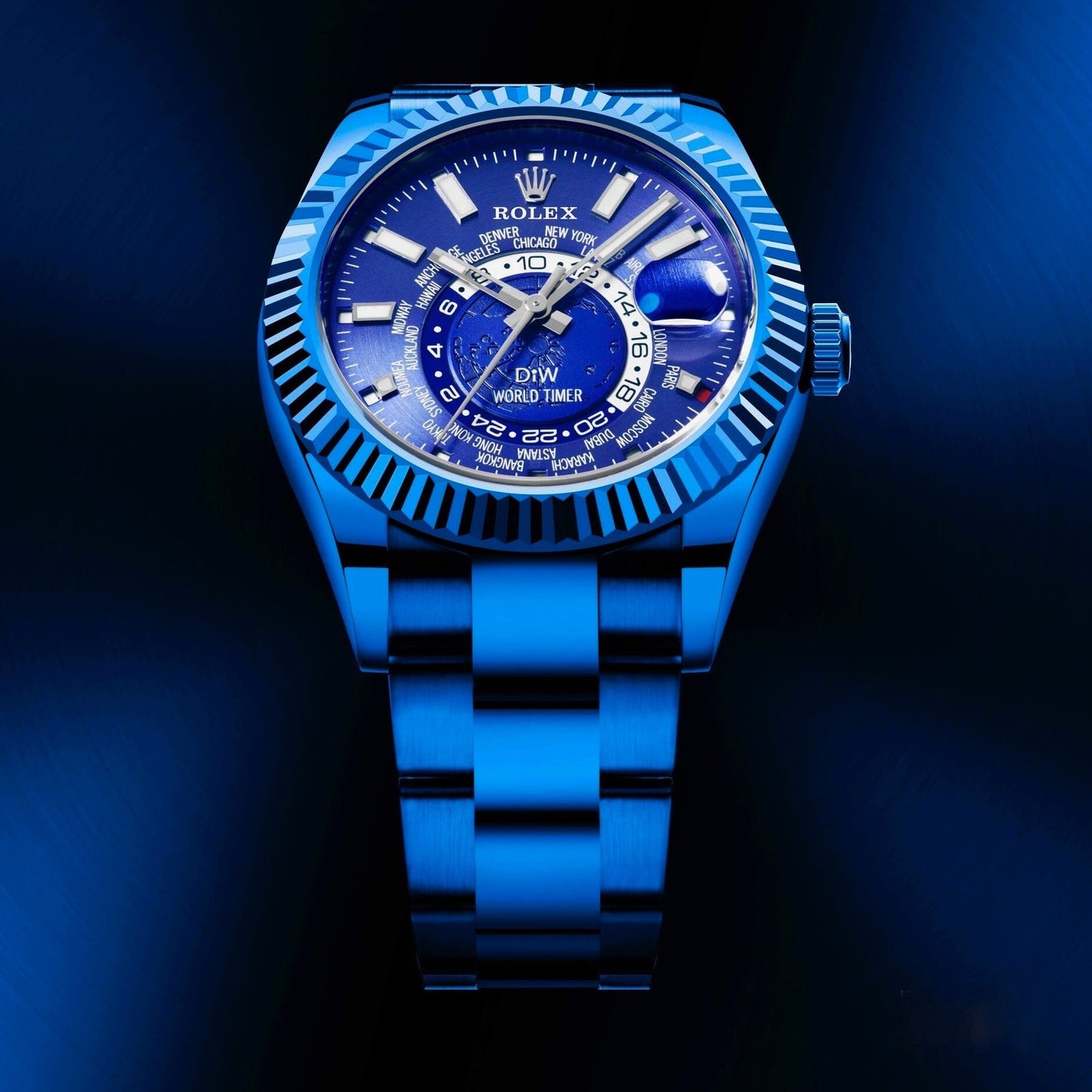 BLUE DLC Rolex DiW Sky Dweller 326934 劳力士DiW 纵航者型 | WORLDTIMER