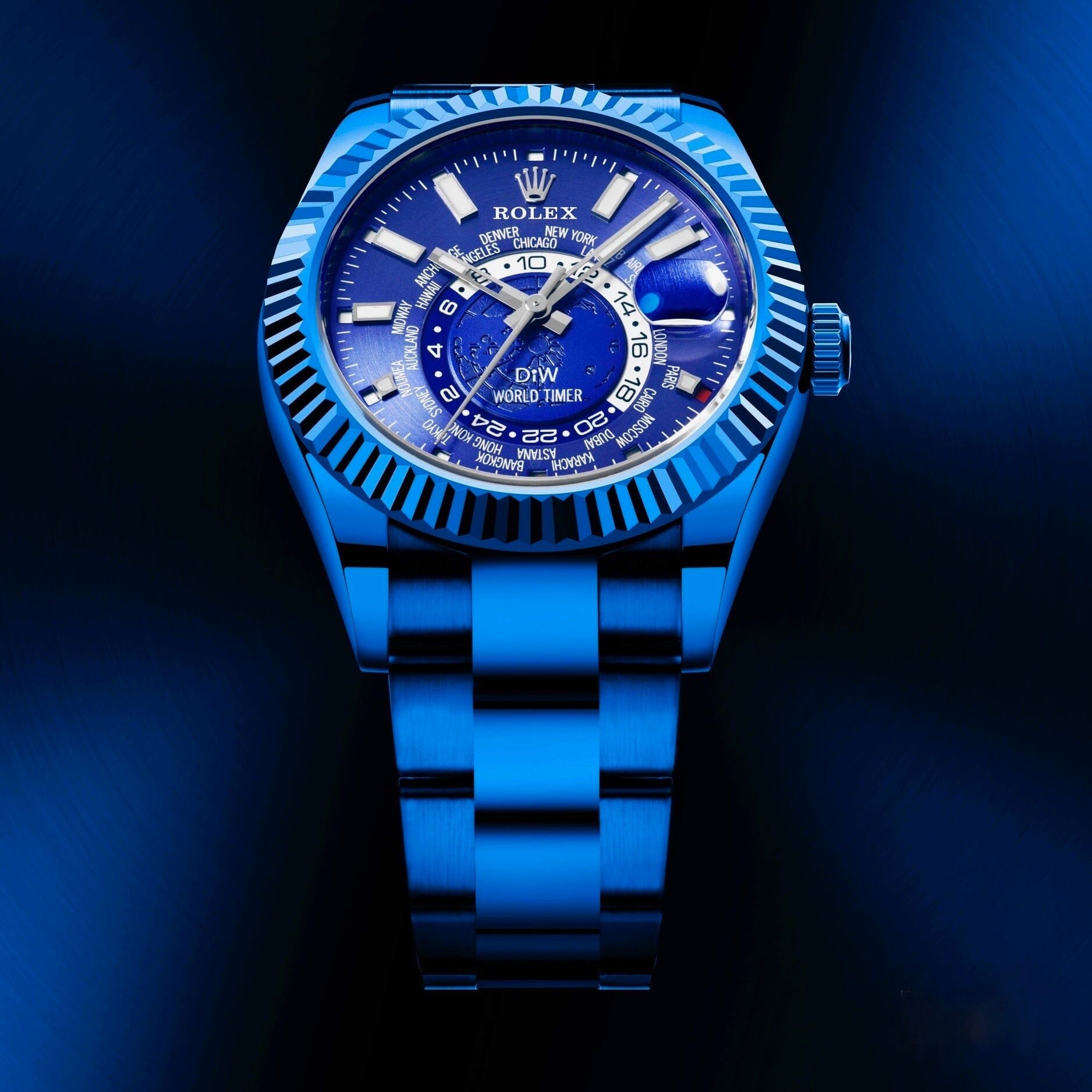 BLUE DLC Rolex DiW Sky Dweller 326934 劳力士DiW 纵航者型 | WORLDTIMER