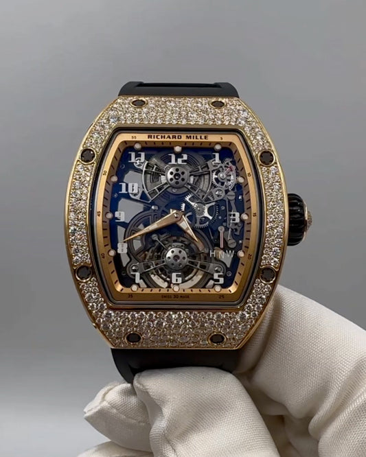 Brand New Richard Mille RM 17-01 Tourbillon Red Gold Snow Set 理查德米勒 RM 17-01 红金雪花镶嵌 陀⾶轮腕表 | WORLDTIMER