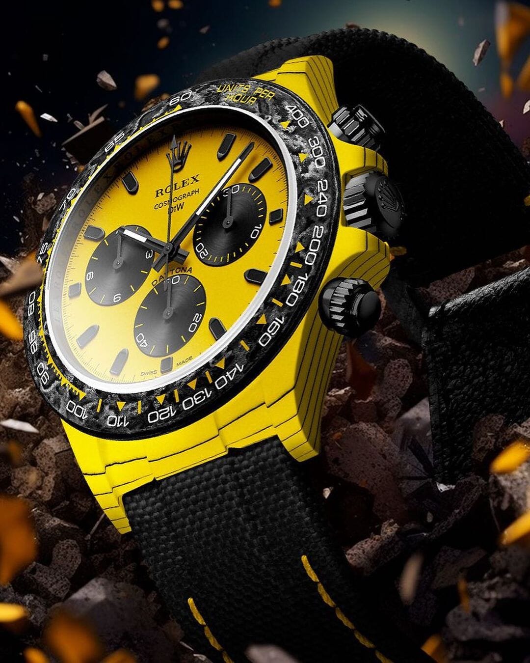 Rolex DiW Daytona BumbleBee CarboQuartz 大黄蜂劳力士 DiW迪通拿 | WORLDTIMER