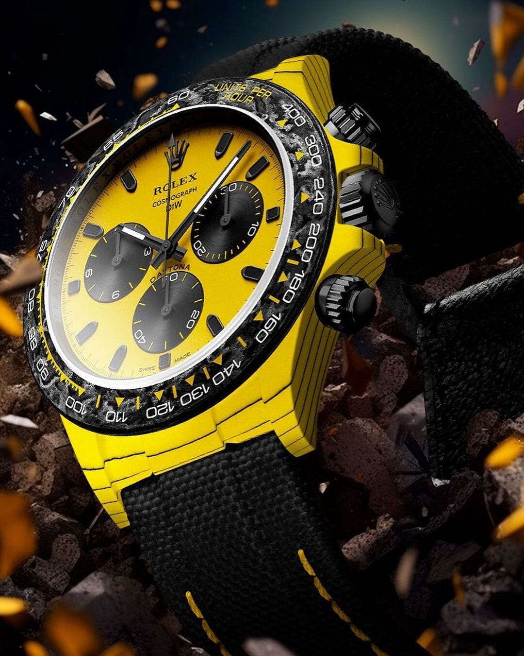 Rolex DiW Daytona BumbleBee CarboQuartz 大黄蜂劳力士 DiW迪通拿 | WORLDTIMER