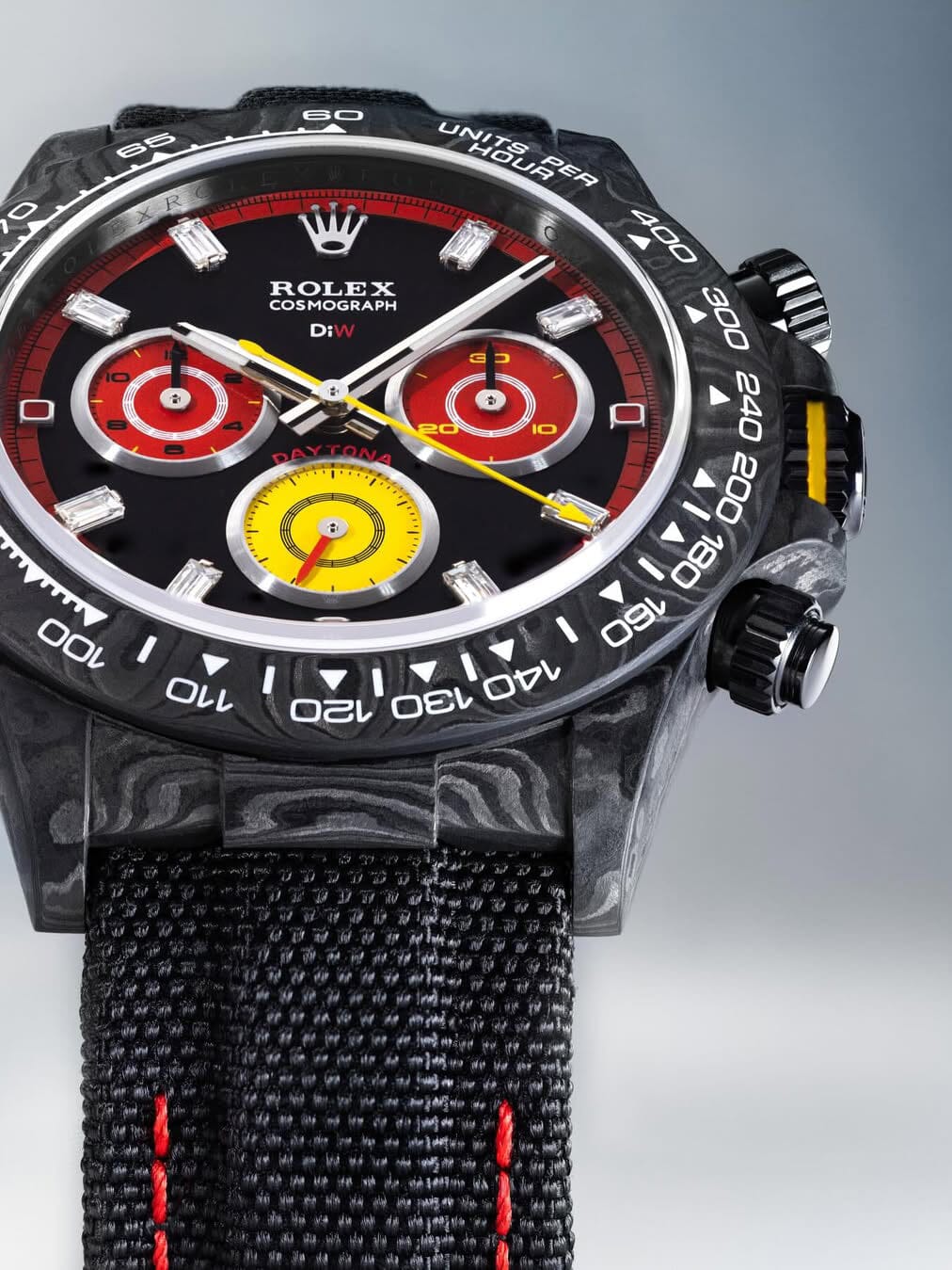 F1 Racing Inspired DiW Rolex Carbon Daytona 独一无二 F1灵感 劳力士DiW 碳纤维迪士通拿 | WORLDTIMER