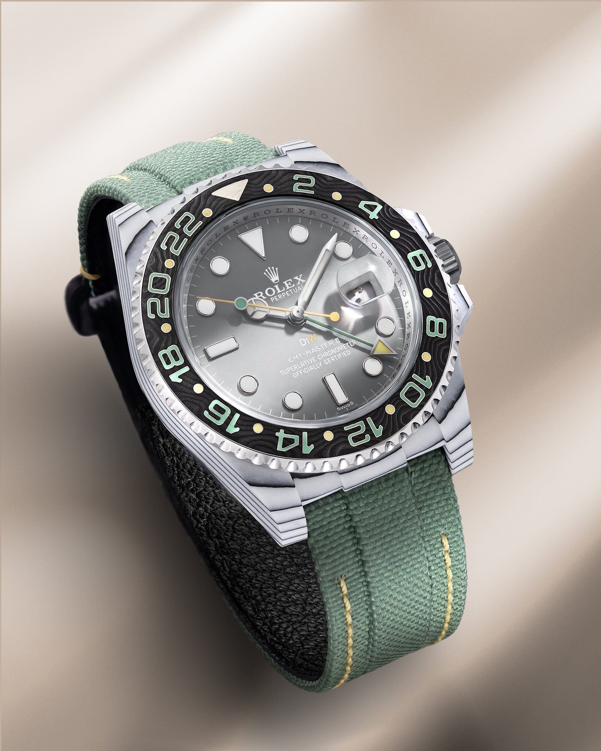 CarboQuartz DiW Rolex GMT Master VERDANT GRAY 劳力士格林尼治 | WORLDTIMER